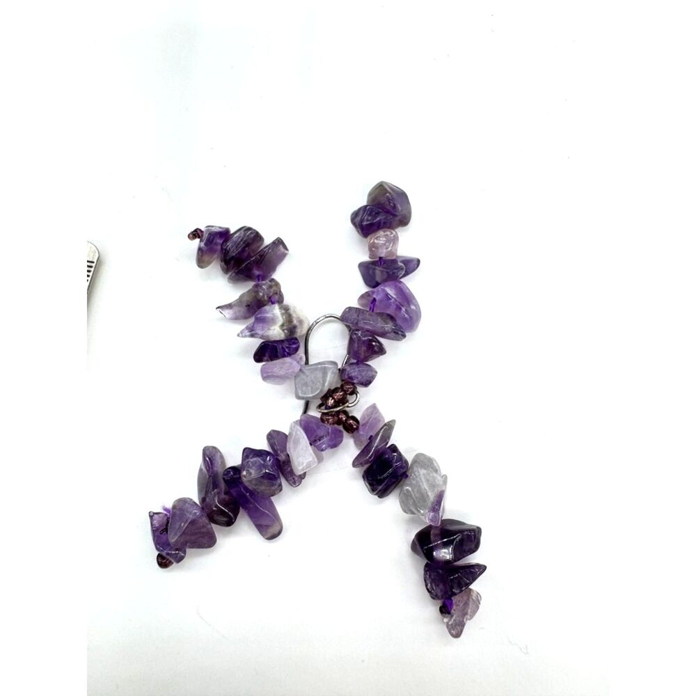 Amethyst Mini-Stone Drop Earrings Multiple Strands